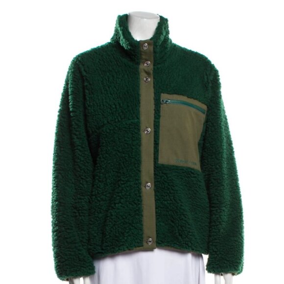 Sandy Liang Jansport Green Fleece Jacket Medium - Picture 2 of 8